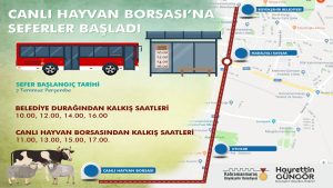 Büyükşehir Belediyesi, kurbanlık alacak vatandaşların Canlı Hayvan Borsası’na ulaşım sağlayabilmesi