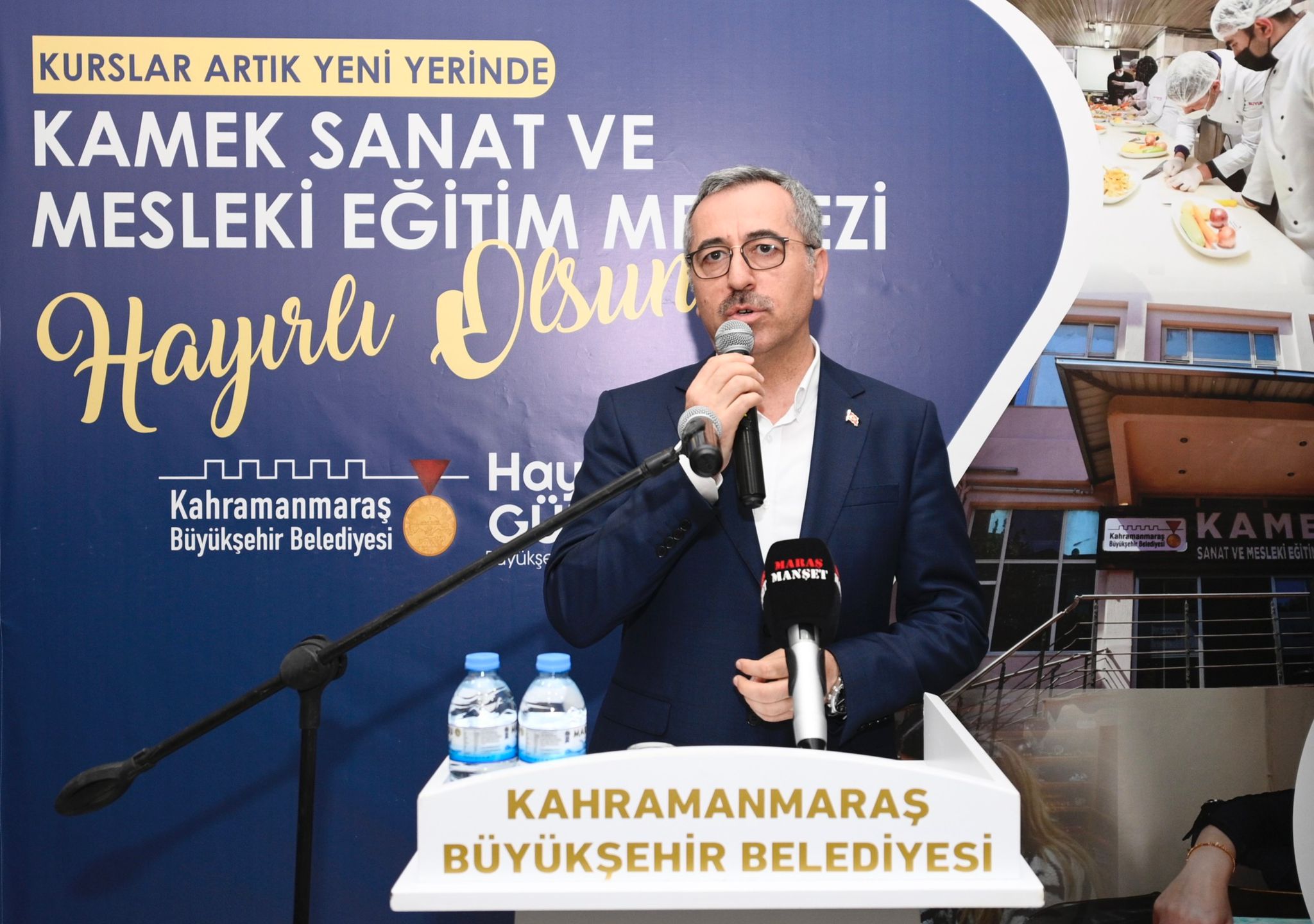 KAMEK Sanat ve Meslek Eğitimi Merkezi’nin açılışında konuşan Başkan Güngör,