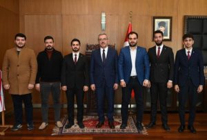 TÜGVA Kahramanmaraş İl Temsilcisi Furkan Seyithanoğlu ve yönetimini makamında ağırlayan