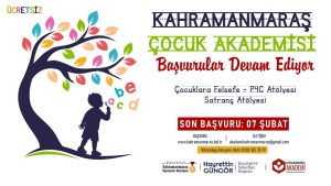 Büyükşehir Belediyesi tarafından düzenlenen Kahramanmaraş Çocuk Akademisi’nde ön kayıtlar devam