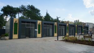 Yapımı tamamlanan geçici iş yerlerinin tahsisi için düzenlenen kura çekimine