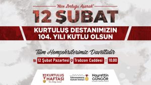 Kurtuluş Haftası anma etkinlikleri çerçevesinde 11 Şubat Pazar günü; Sütçü