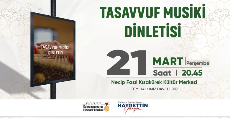 Büyükşehir’in Ramazan Etkinlikleri Tasavvuf Musiki Dinletisiyle Devam Edecek