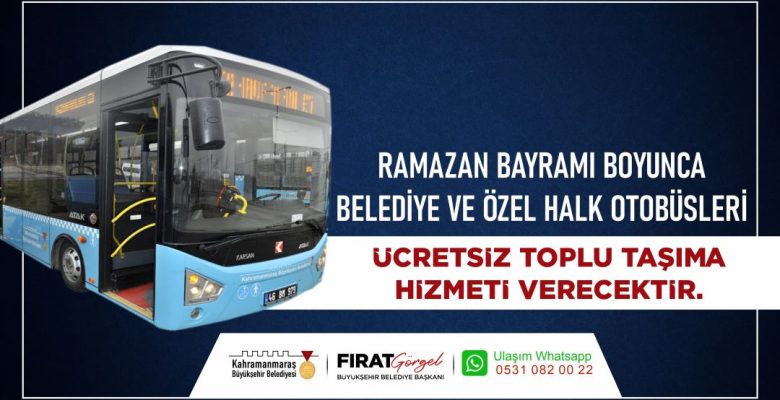 Büyükşehir’den Ramazan Bayramı’nda Ücretsiz Toplu Taşıma Hizmeti