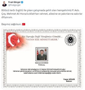 Kahramanmaraş Büyükşehir Belediye Başkanı Fırat Görgel, Pençe – Kilit operasyonu