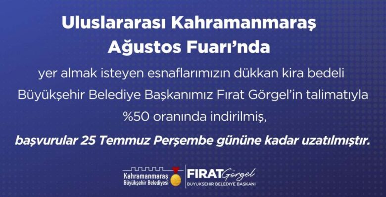 Başkan Görgel’in Talimatıyla Kira Ücreti Yarıya İndirildi