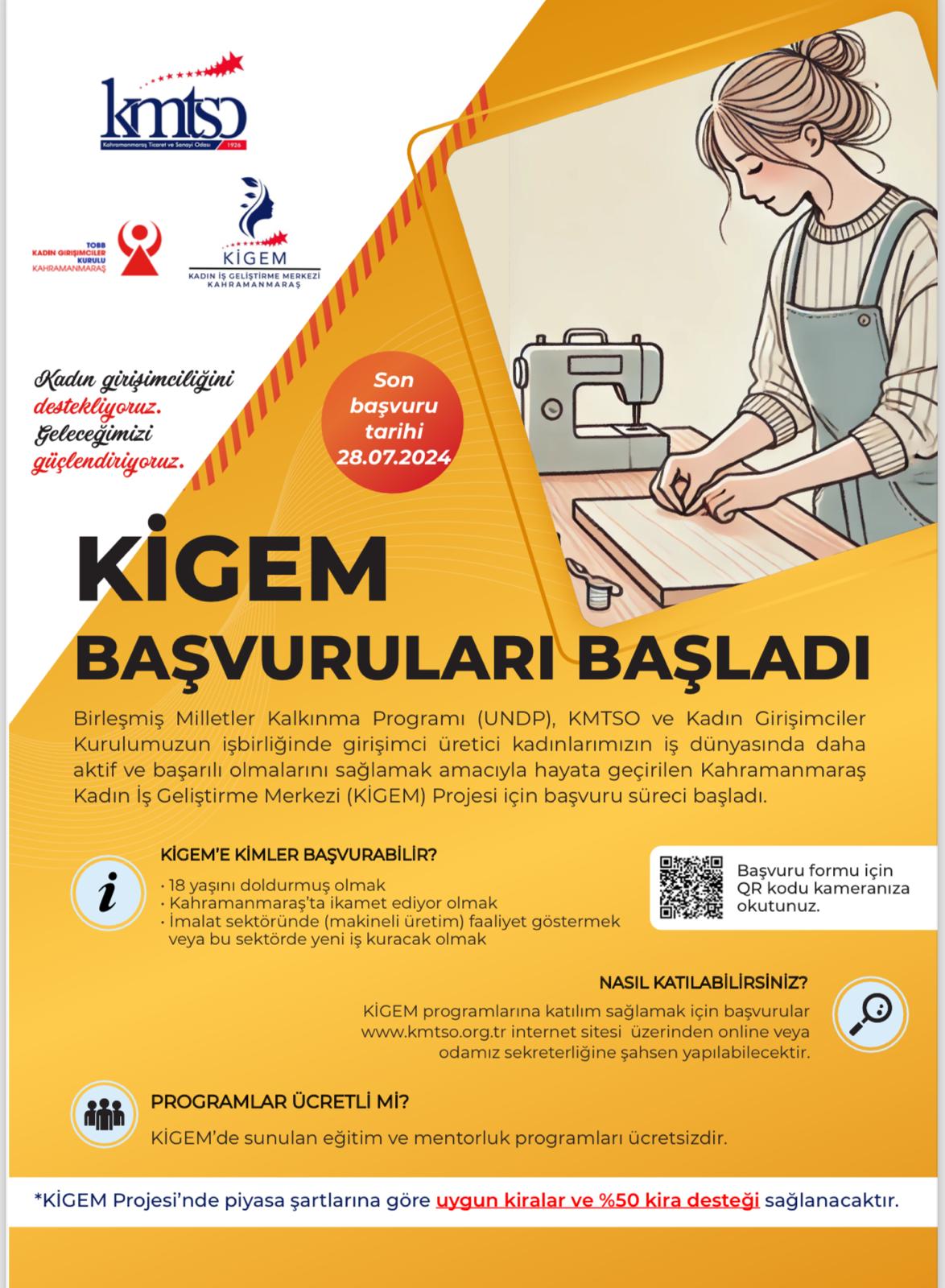 KİGEM BAŞVURULARI BAŞLADI Birleşmiş Milletler Kalkınma Programı, (UNDP) Kahramanmaraş Ticaret