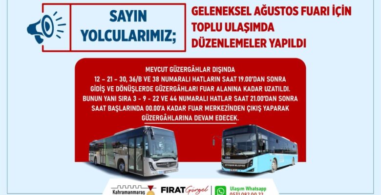 Geleneksel Ağustos Fuarı İçin Toplu Ulaşımda Düzenlemeler Yapıldı