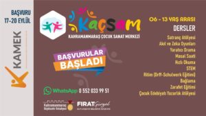 Kahramanmaraş Büyükşehir Belediyesi’nin örnek projelerinden Kahramanmaraş Çocuk Sanat Merkezi’nde yeni