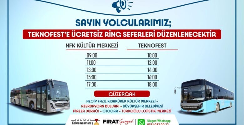 Büyükşehir’den TEKNOFEST’e Ücretsiz Ring Seferi