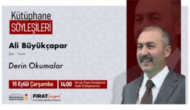 Kütüphane Söyleşileri’nin Konuğu Yazar Ali Büyükçapar