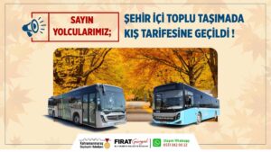 Kahramanmaraş Belediyesi’nden yapılan açıklamaya göre  otobüs seferler saatlerinde kış tarifesine