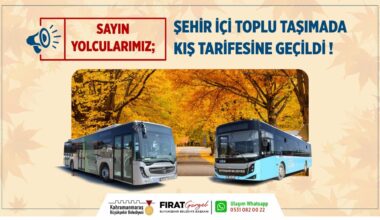 Toplu Taşımada Kış Tarifesine Geçildi!