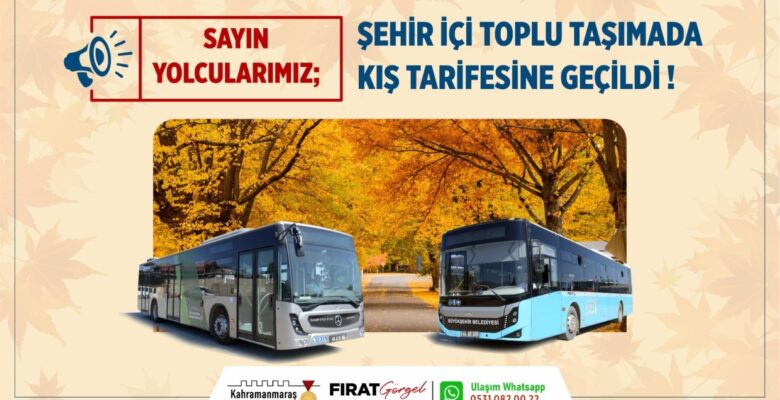 Toplu Taşımada Kış Tarifesine Geçildi!