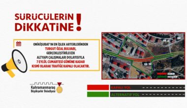 Turgut Özal Bulvarı, 7 Eylül’e Kadar Kısmi Olarak Trafiğe Kapatıldı