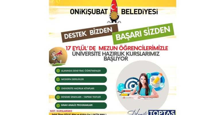 Onikişubat Belediyesi’nden Öğrencilere “Destek Bizden, Başarı Sizden”