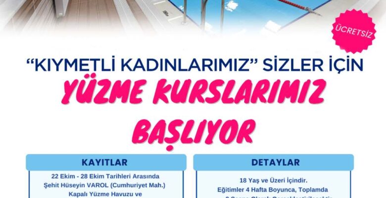 Onikişubat Belediyesi’nden Kadınlara Ücretsiz Yüzme Kursu