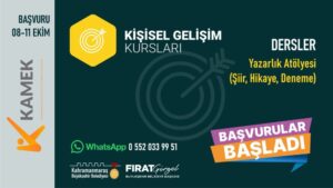Kahramanmaraş Büyükşehir Belediyesi, edebiyata ilgi duyan ve yazma yeteneklerini geliştirmek