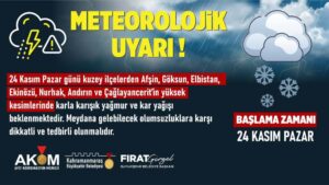 Kahramanmaraş Büyükşehir Belediyesi, 24 Kasım Pazar günü itibarıyla kentin kuzey