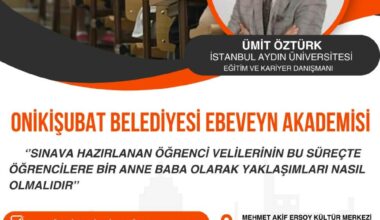 Onikişubat Belediyesi Ebeveyn Akademisi Başlıyor