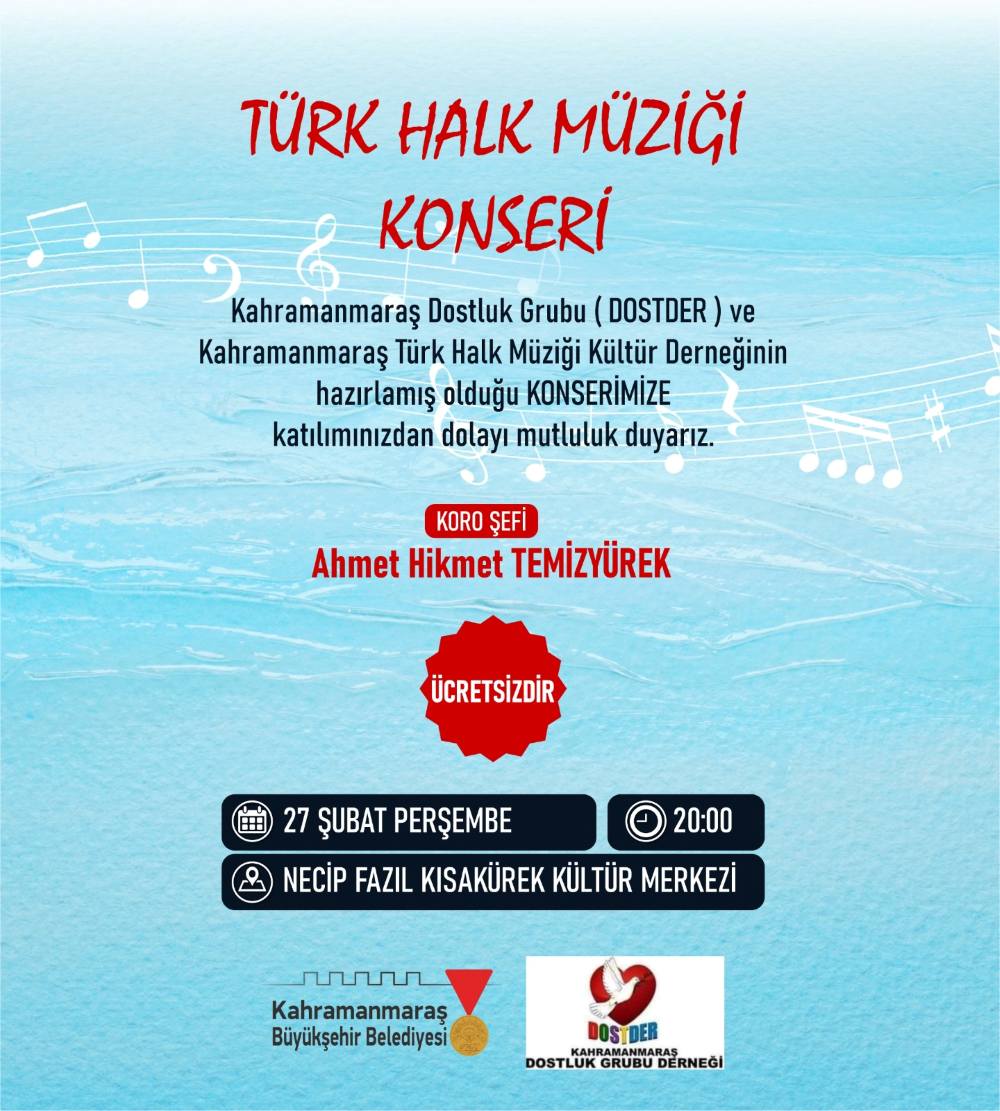 &nbsp; Büyükşehir Belediyesi, Kahramanmaraş Dostluk Grubu ve Kahramanmaraş Türk Halk