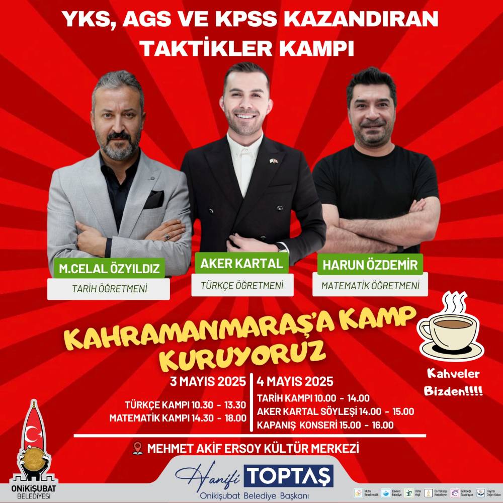 Onikişubat Belediyesi, sınavlara hazırlanan gençlerin başarıya ulaşmalarını desteklemek amacıyla
önemli bir