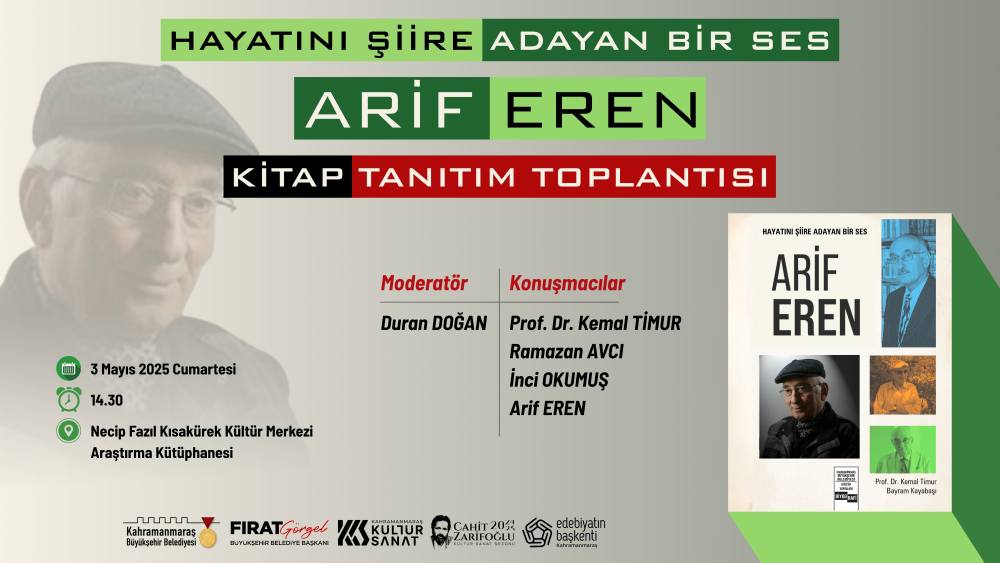 Büyükşehir Belediyesinin Kültür Yayınları aracılığıyla edebiyat dünyasına kazandırılan
“Hayatını Şiire Adayan