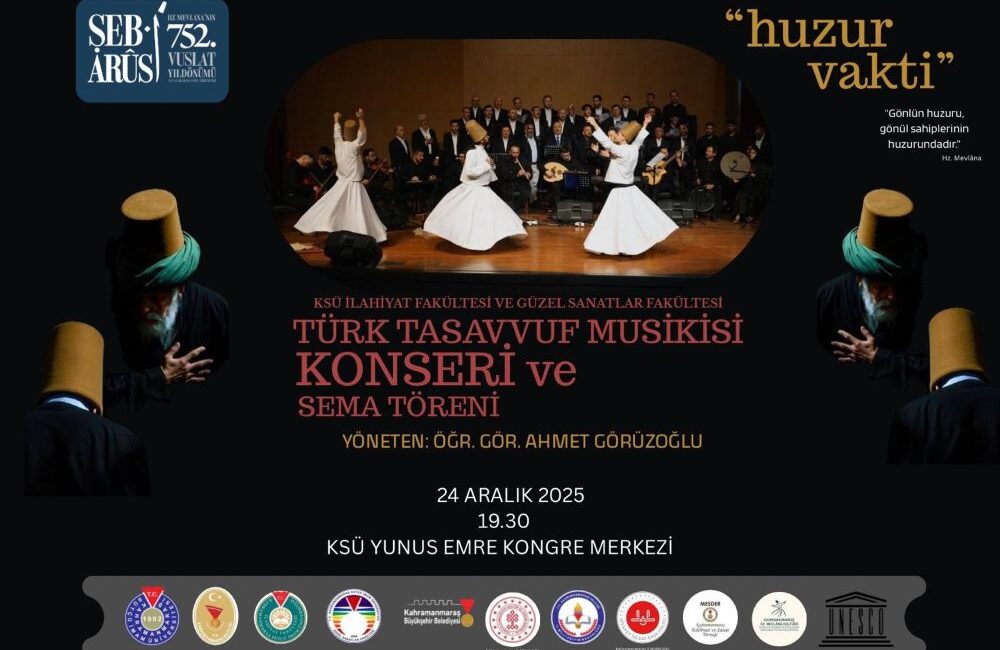 Hz. Mevlânâ, vuslatının 752. yıl dönümünde 24 Aralık Çarşamba günü