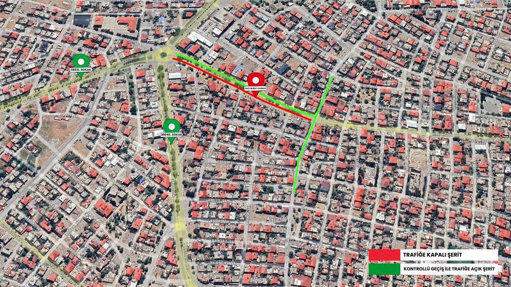 Büyükşehir Belediyesi, Dulkadiroğlu’nda bulunan Hacı Murat Caddesi’nde başlatılan
altyapı çalışmaları dolayısıyla