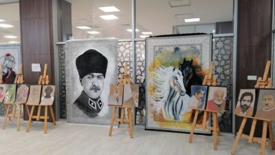 Afşinli ressam Ülger Gülbahar, ilk kişisel resim sergisini Afşin İlçe