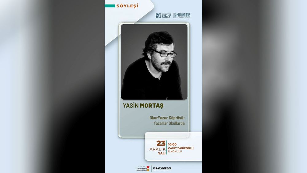 Büyükşehir Belediyesi, yazar Yasin Mortaş’ı Onikişubat’ta öğrencilerle buluşturuyor.