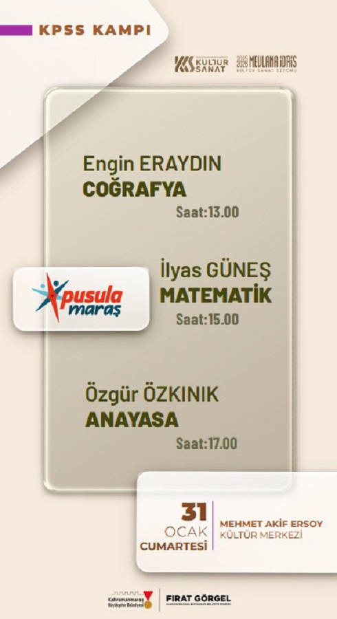 Büyükşehir Belediyesi, KPSS kampını Coğrafya, Matematik ve Anayasa dersleriyle başlatıyor.