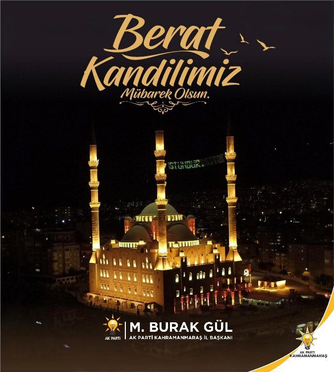 Ramazan Ayının habercisi, af ve mağfiret müjdeleyicisi Berat Kandilinizi tebrik