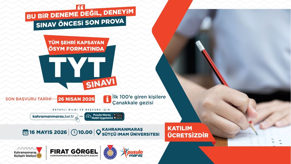 Kahramanmaraş Büyükşehir Belediyesi’nin gençlik markası Pusula Maraş, üniversite sınavına hazırlanan