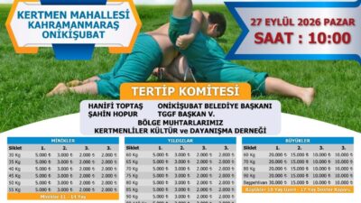 Onikişubat Belediyesi, Türkiye Geleneksel Güreşler Federasyonu iş birliğinde düzenleyeceği
Kertmen Karakucak