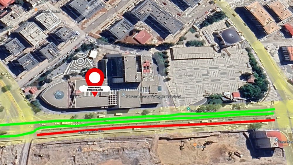 Kahramanmaraş Büyükşehir Belediyesi, Azerbaycan Bulvarı’nda yapılacak altyapı çalışmaları nedeniyle geçici