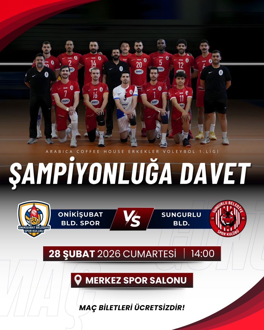 Onikişubat Belediyespor, Arabica Coffee House Erkekler 1. Ligi’nde sezon boyunca
