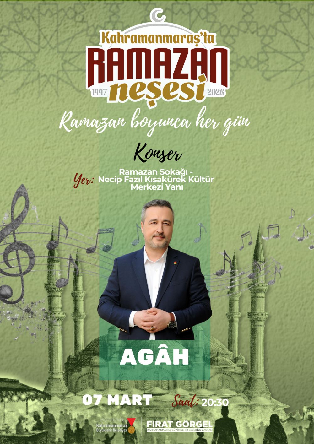 Büyükşehir Belediyesinin Ramazan etkinlikleri, 7 Mart Cumartesi günü akademisyen –
müzisyen