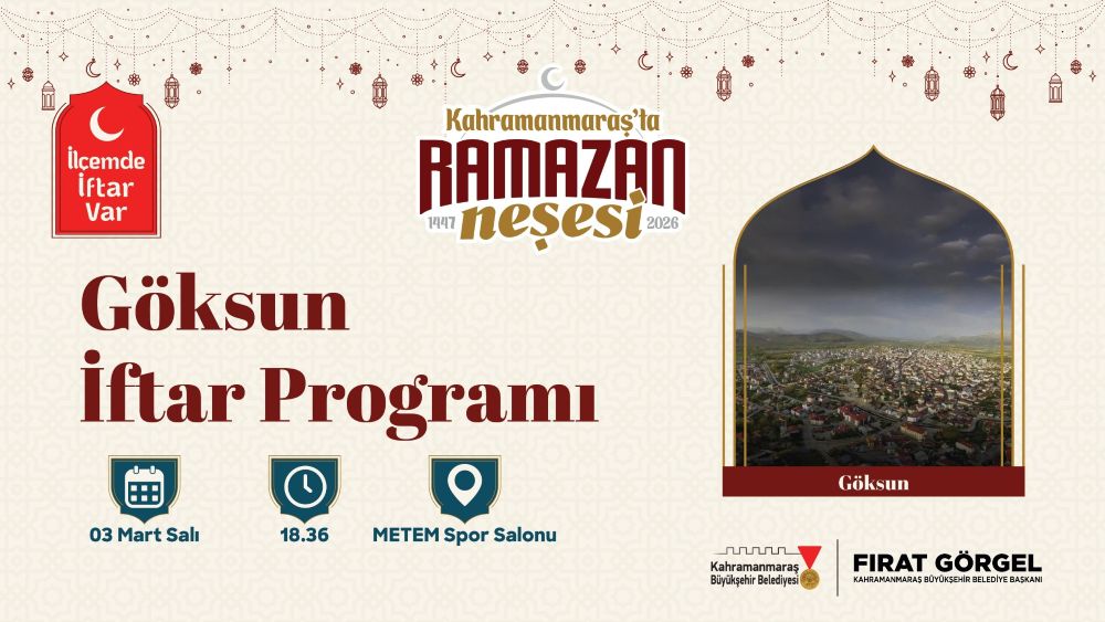 Büyükşehir Belediyesinin düzenlediği “İlçemde İftar Var” programının yeni durağı
Göksun olacak.