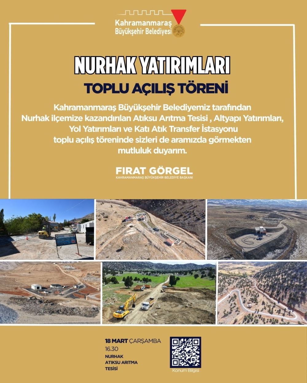 Büyükşehir Belediyesi tarafından Nurhak için hayata geçirilen alt ve üstyapı