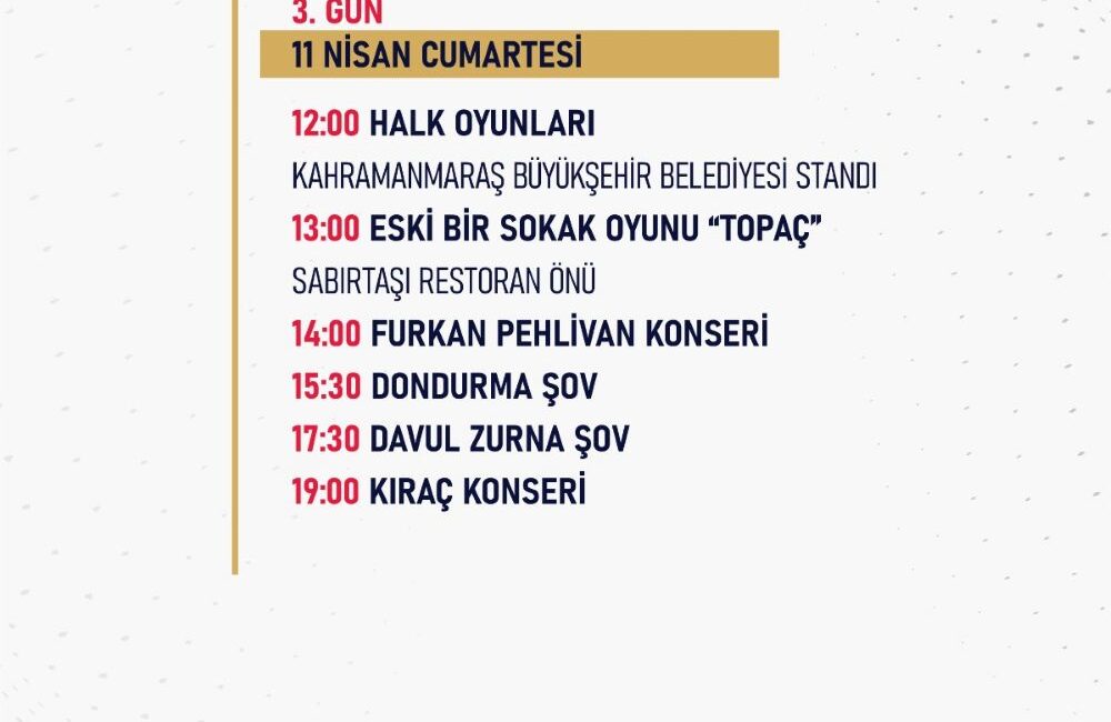 İstanbul Atatürk Havalimanı Millet Bahçesi’nde düzenlenen "Kahramanmaraş Tanıtım Günleri", üçüncü
