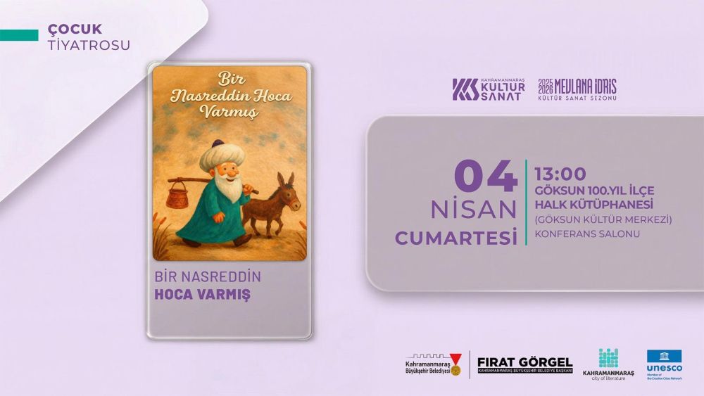 Kahramanmaraş Büyükşehir Belediyesi, Mevlâna İdris Kültür Sanat Sezonu kapsamında sahnelediği