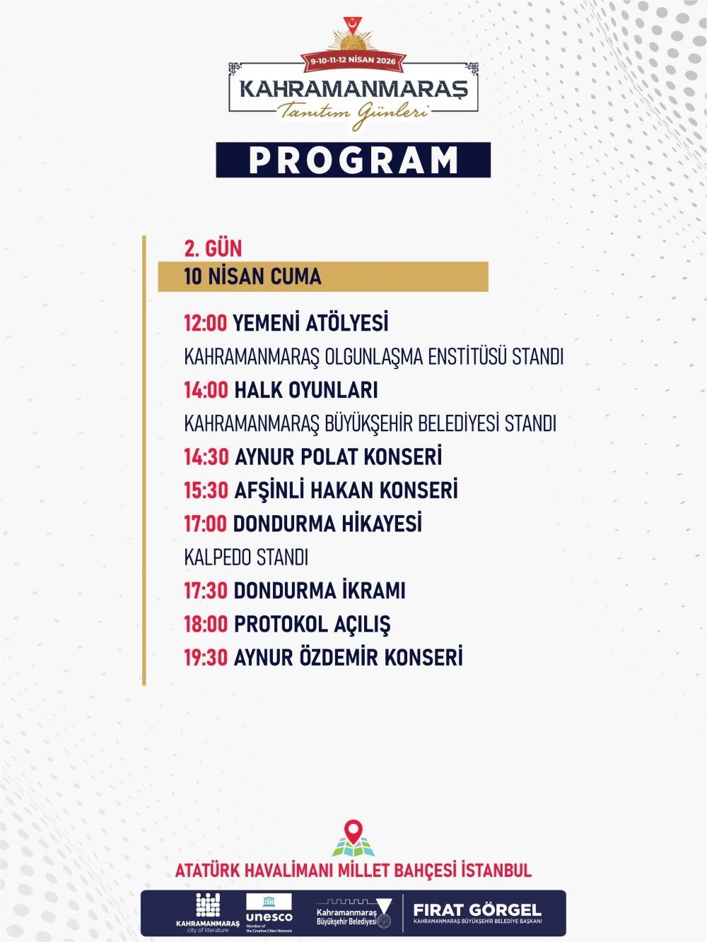 İstanbul Atatürk Havalimanı Millet Bahçesi’nde kapılarını açan "Kahramanmaraş Tanıtım Günleri",