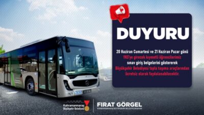 YKS'ye girecek öğrenciler sınav giriş belgelerini göstererek Büyükşehir'e ait toplu