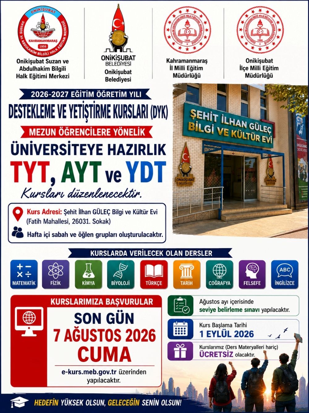 Onikişubat Belediyesi, İl ve İlçe Millî Eğitim Müdürlükleri ile Halk