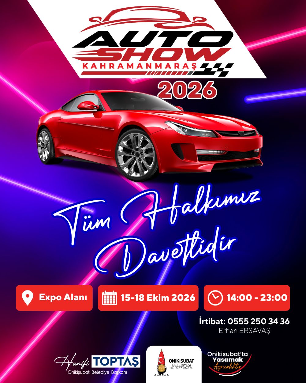 Hanifi Toptaş başkanlığındaki Onikişubat Belediyesi ev sahipliğinde düzenlenecek 2. Auto