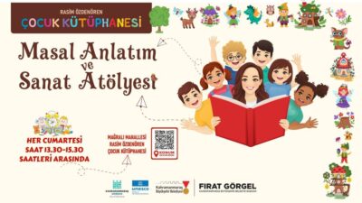 Her cumartesi Rasim Özdenören Çocuk Kütüphanesi’nde gerçekleştirilecek etkinliklerde minikler hem